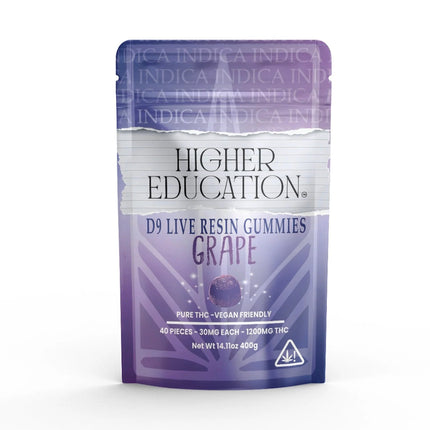 HIGHER EDUCATION 1200MG D9 LIVE RESIN GUMMY BAG (40PC/BAG, 30MG/PC)