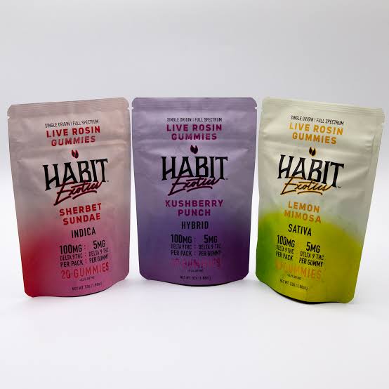 HABIT EXOTIC 300MG LIVE ROSIN D9 GUMMIY BOX (30CT)