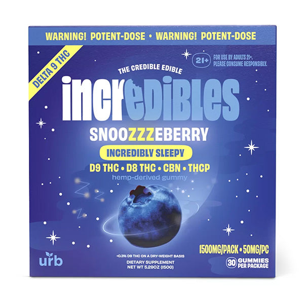 URB INCREDIBLES EDIBLES (D9 THC / D8 TGC / CBN / THCP) 1500MG/PACK