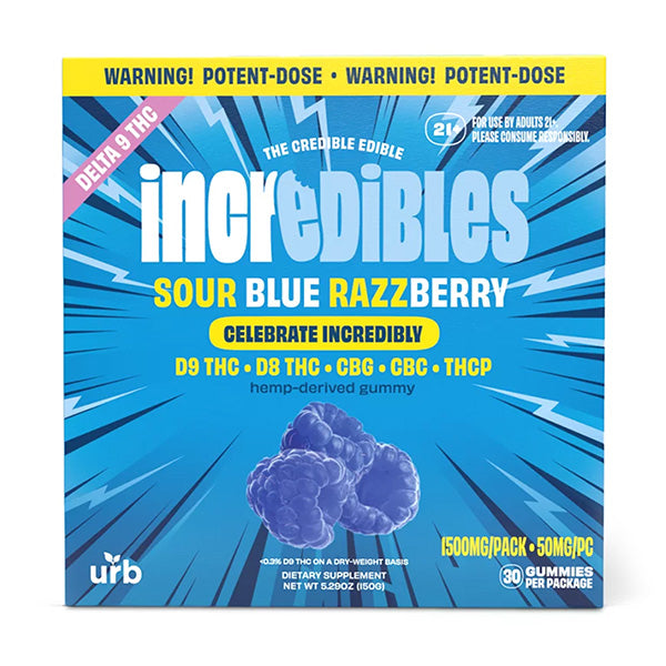 URB INCREDIBLES EDIBLES (D9 THC / D8 TGC / CBN / THCP) 1500MG/PACK