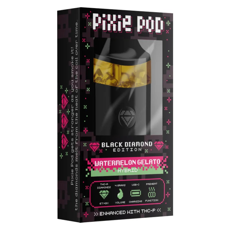 PIXE POD THCA LIVE DIAMOND 4ML DISPOSABLE BLACK EDITION (5CT DISPLAY)