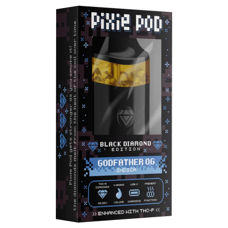 PIXE POD THCA LIVE DIAMOND 4ML DISPOSABLE BLACK EDITION (5CT DISPLAY)