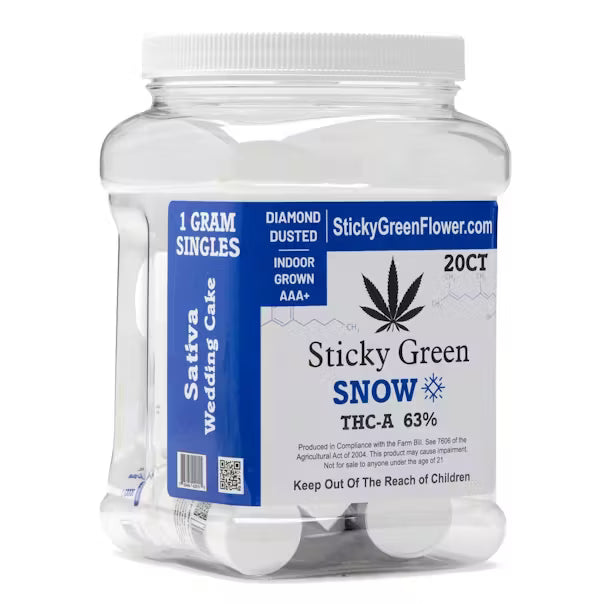 STICKY GREEN 1G THC-A SNOW FLOWER (20CT JAR)