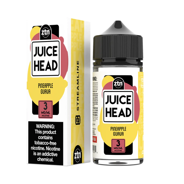 Juice Head ZTN 100ml - PINEAPPLE GUAVA 3MG E-JUICE 100ML TFN