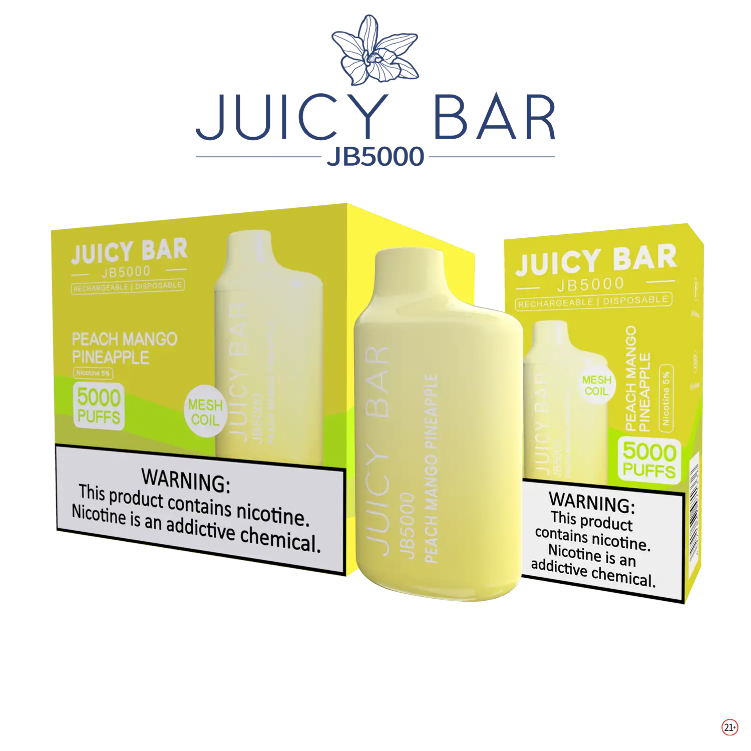 Juicy Bar 5000 (10-Pack) - Peach Mango Pineapple - E-Cig