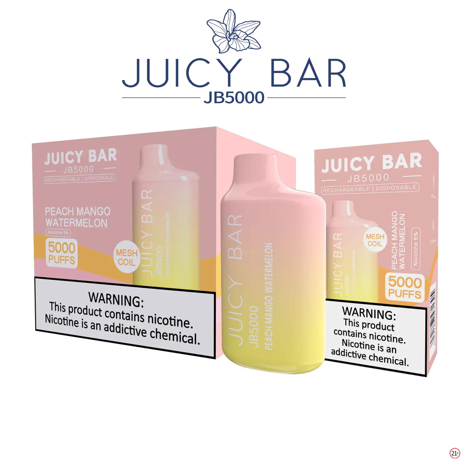 Juicy Bar 5000 (10-Pack) - Peach Mango Watermelon - E-Cig