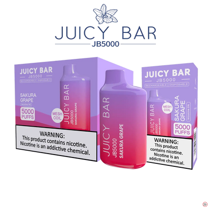 Juicy Bar 5000 (10-Pack) - Sakura Grape - E-Cig
