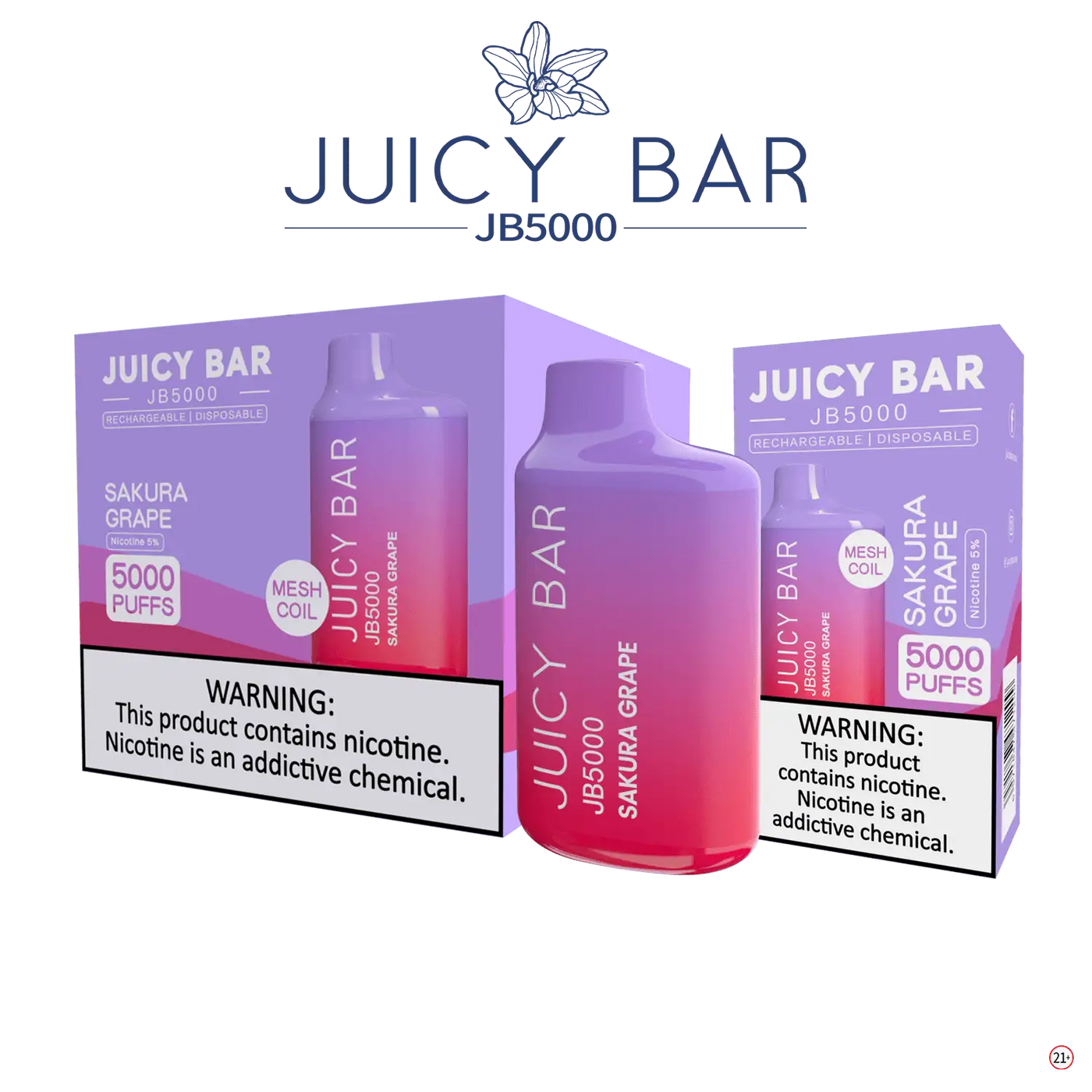 Juicy Bar 5000 (10-Pack) - Sakura Grape - E-Cig