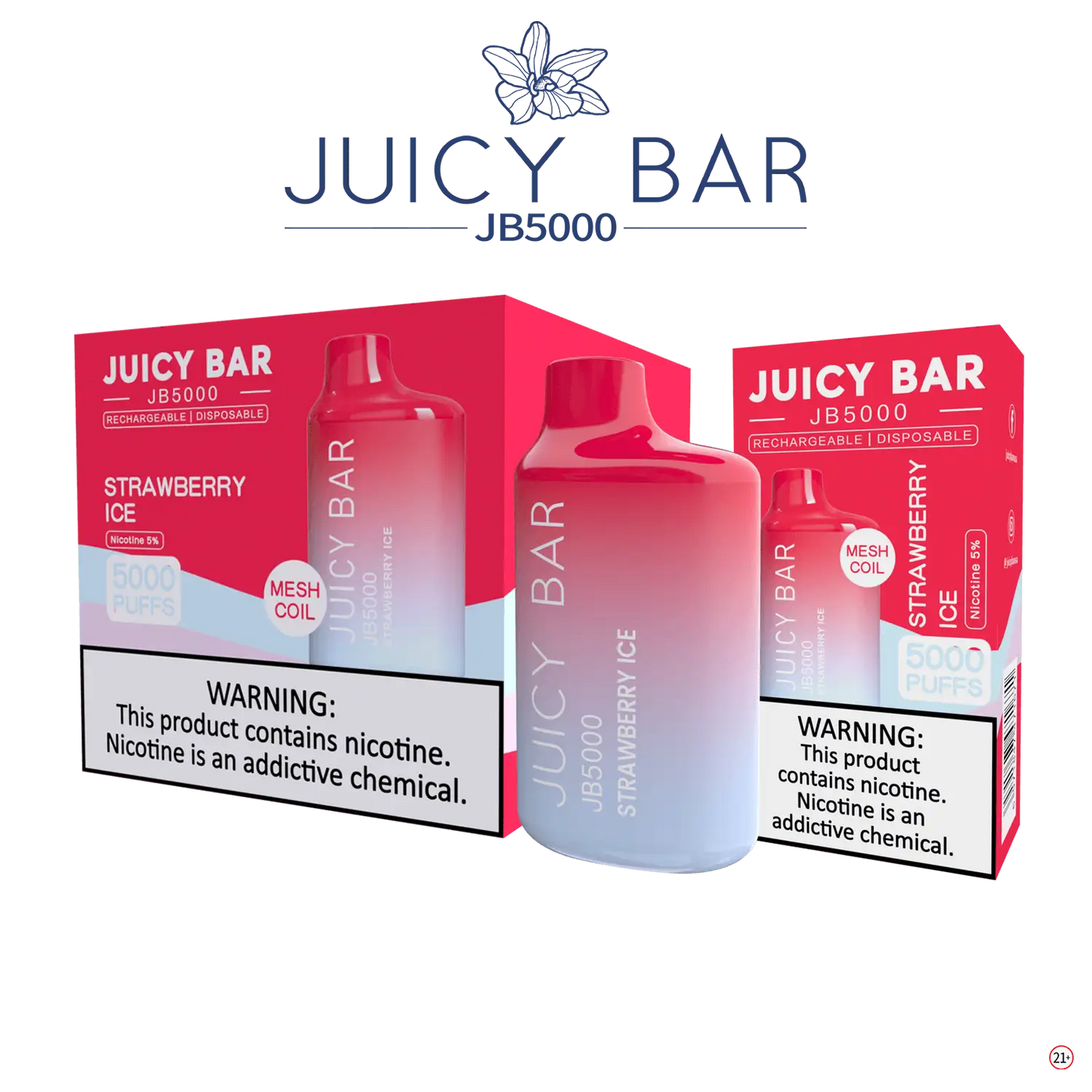 Juicy Bar 5000 (10-Pack) - Strawberry Ice - E-Cig