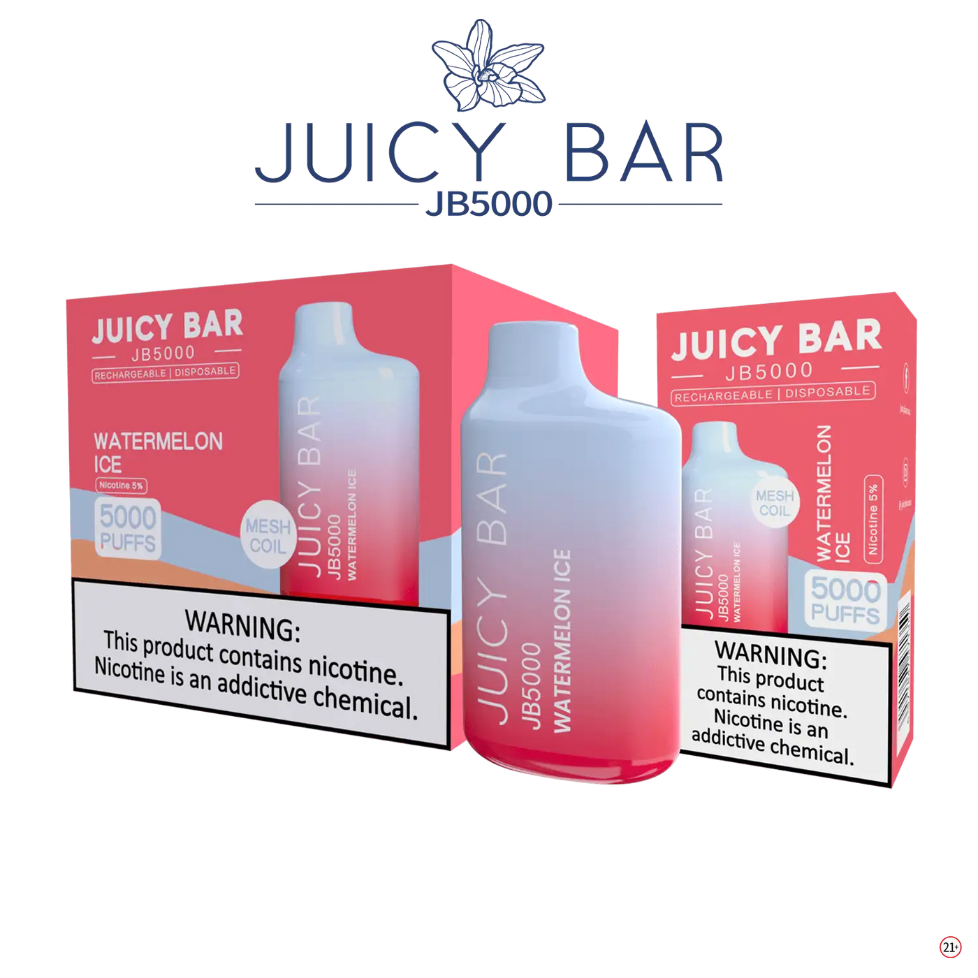 Juicy Bar 5000 (10-Pack) - Watermelon Ice - E-Cig