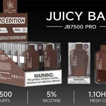 JUICY BAR 7500 PRO EDITION - AMERICAN COFFEE 1776 - E-CIG