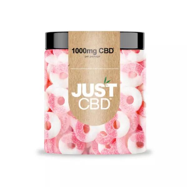 JUST CBD 1000MG GUMMY JAR WATERMELON RINGS 605926377054