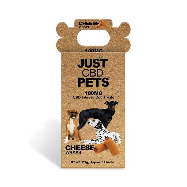 JUST CBD 100MG DOG TREATS CHEESE WRAPS 301652108428