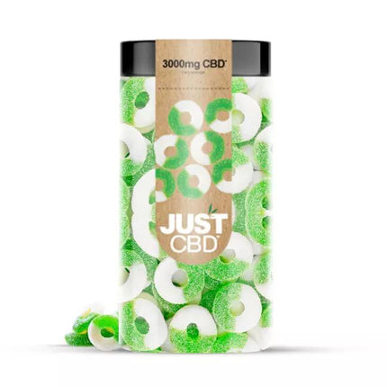 JUST CBD 3000MG GUMMY JAR APPLE RINGS 696831876374