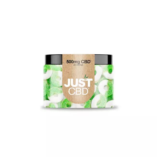 JUST CBD 500MG GUMMY JAR APPLE RINGS 692769186707