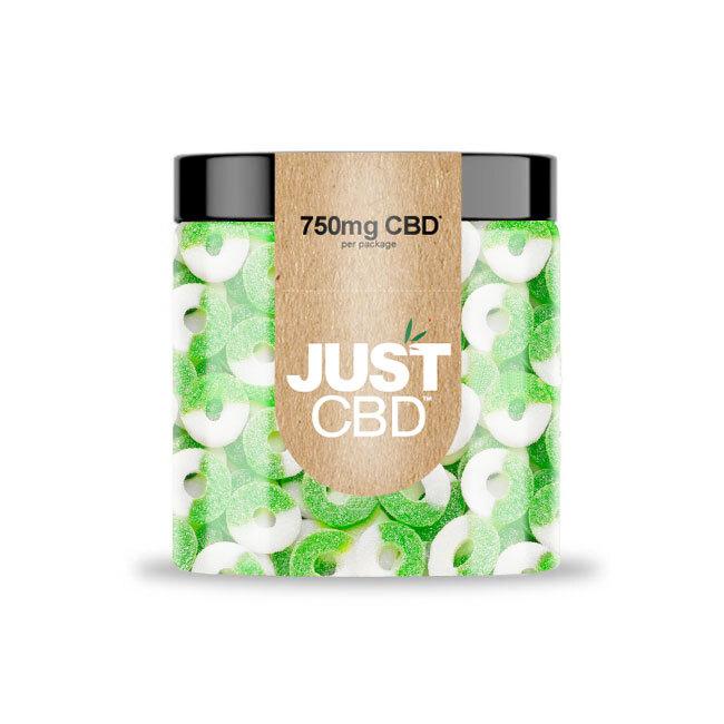 JUST CBD 750MG GUMMY JAR APPLE RINGS 692769186714