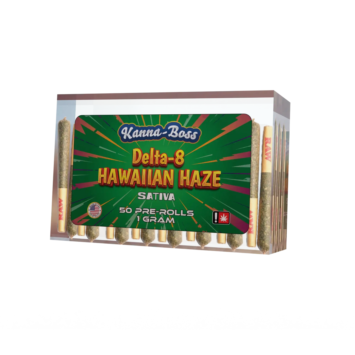 KANNA-BOSS DELTA 8 50CT PRE ROLLS - HAWAIIAN HAZE - DELTA