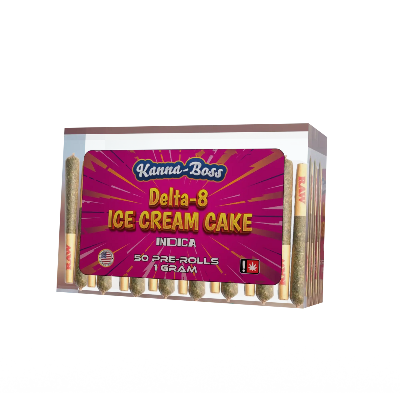 KANNA-BOSS DELTA 8 50CT PRE ROLLS - ICE CREAM CAKE - DELTA