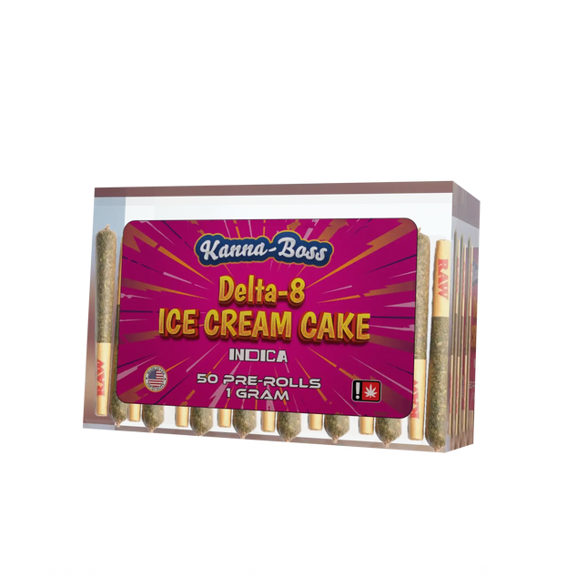 KANNA-BOSS DELTA 8 50CT PRE ROLLS - ICE CREAM CAKE - DELTA