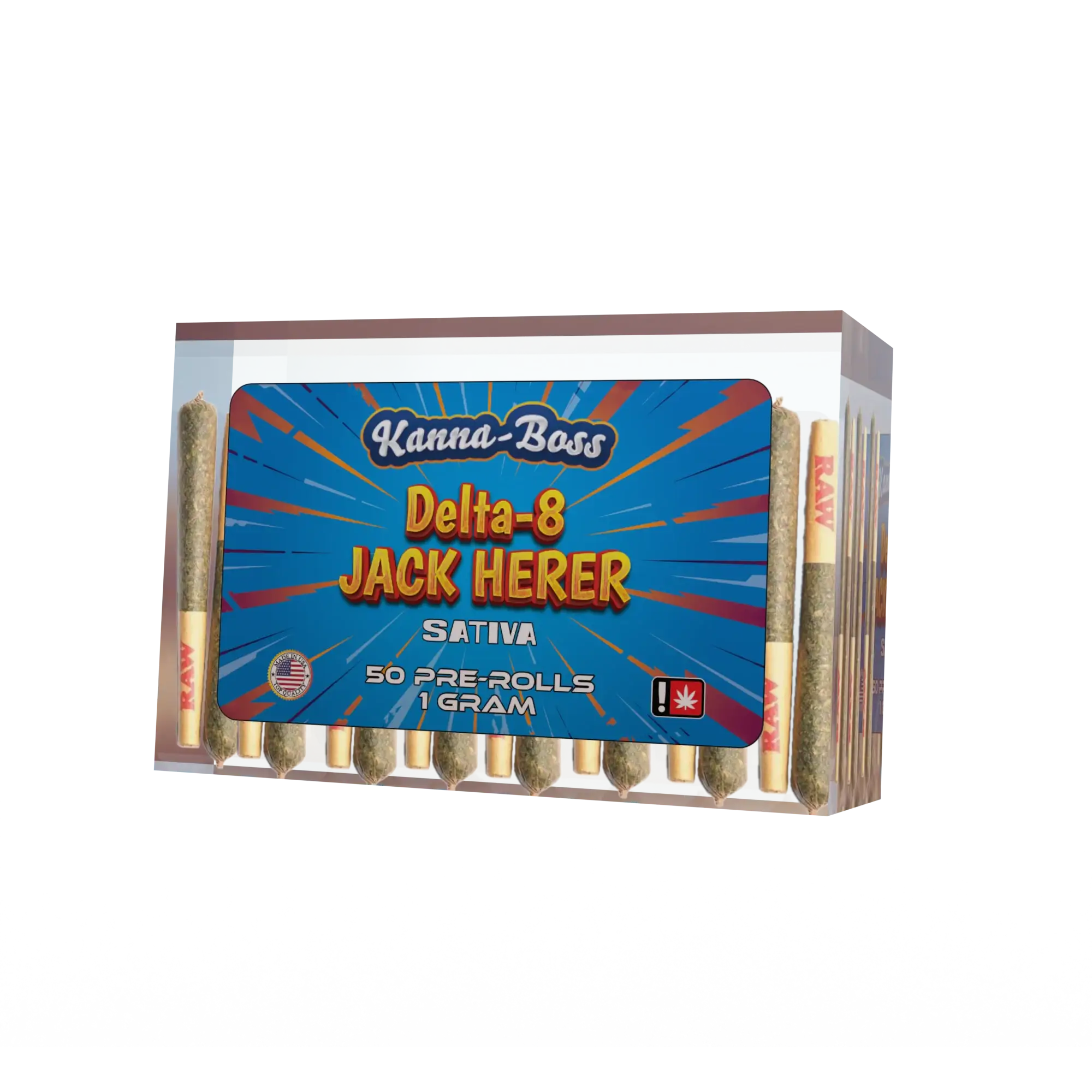 KANNA-BOSS DELTA 8 50CT PRE ROLLS - JACK HERER - DELTA