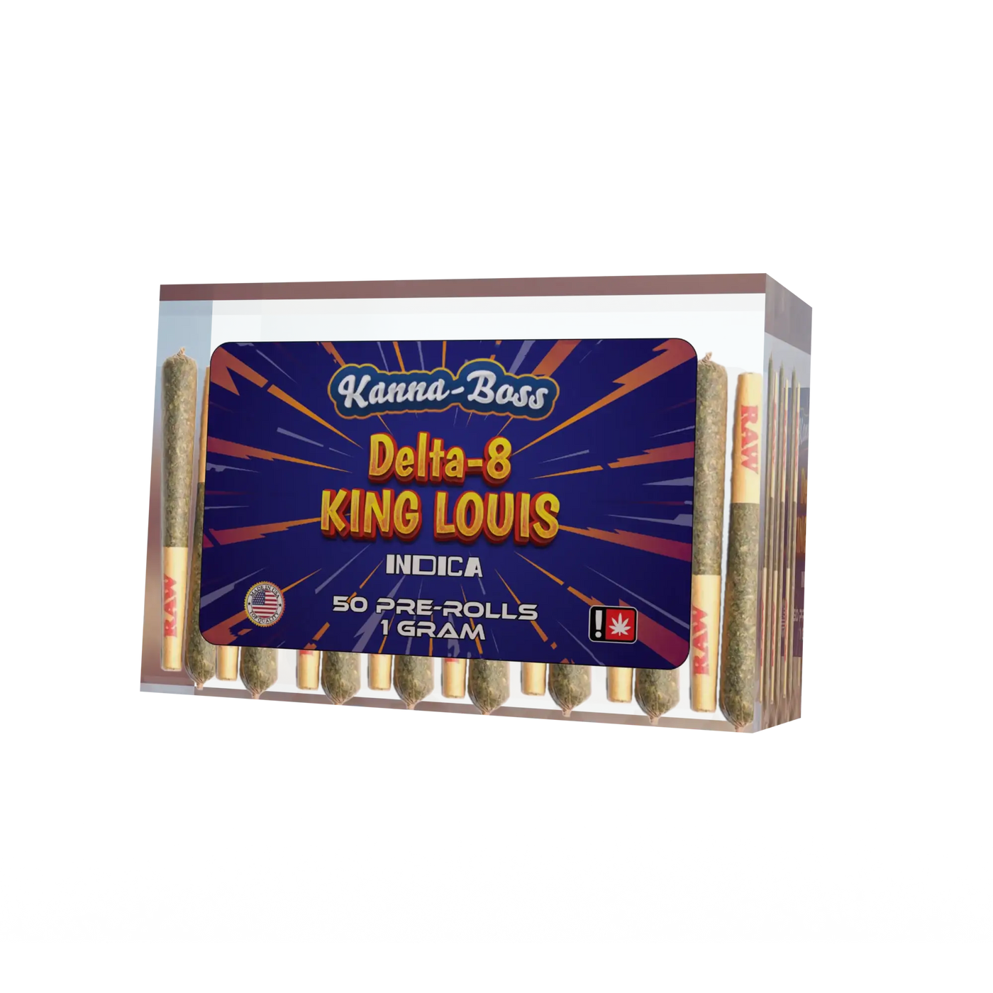 KANNA-BOSS DELTA 8 50CT PRE ROLLS - KING LOUIS - DELTA