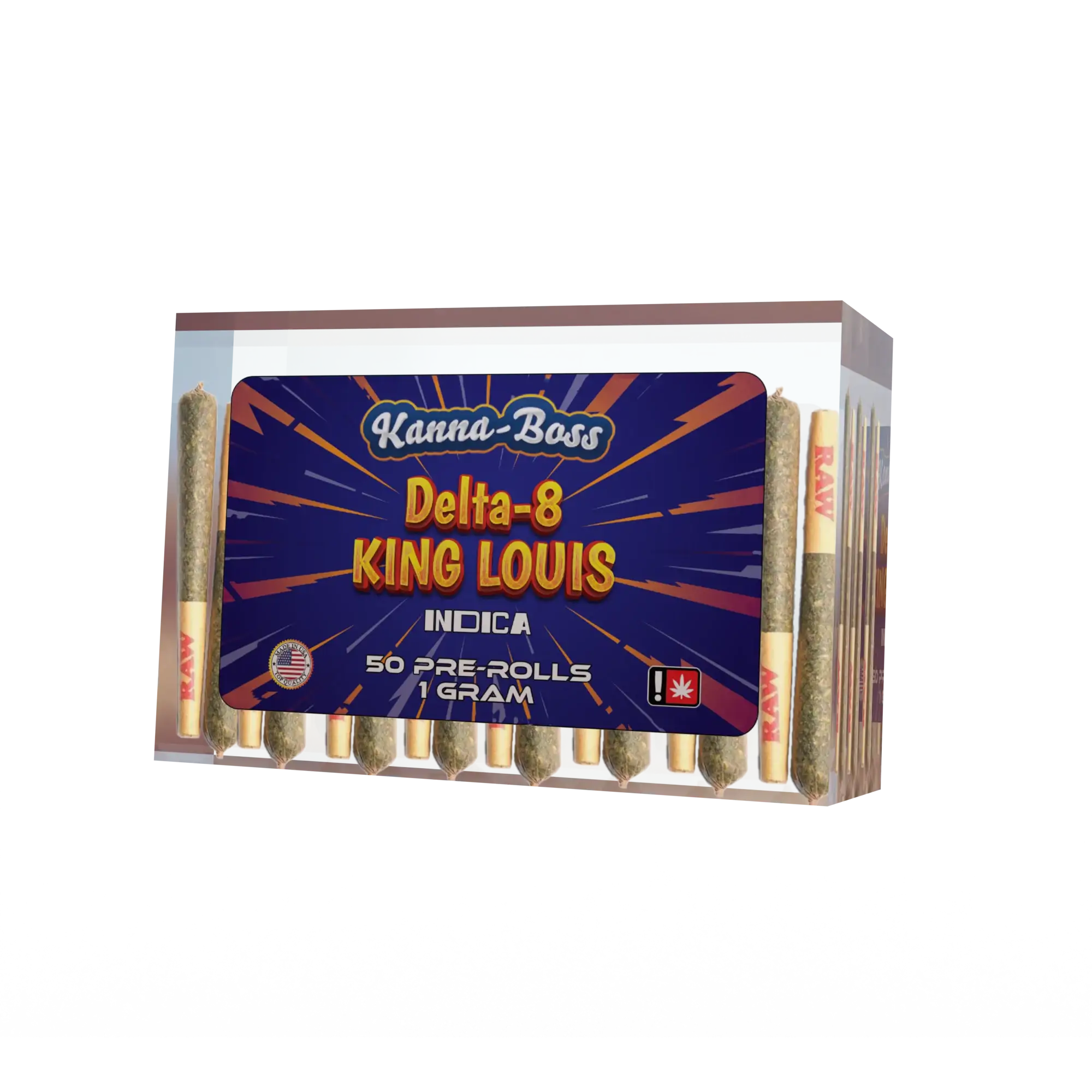 KANNA-BOSS DELTA 8 50CT PRE ROLLS - KING LOUIS - DELTA