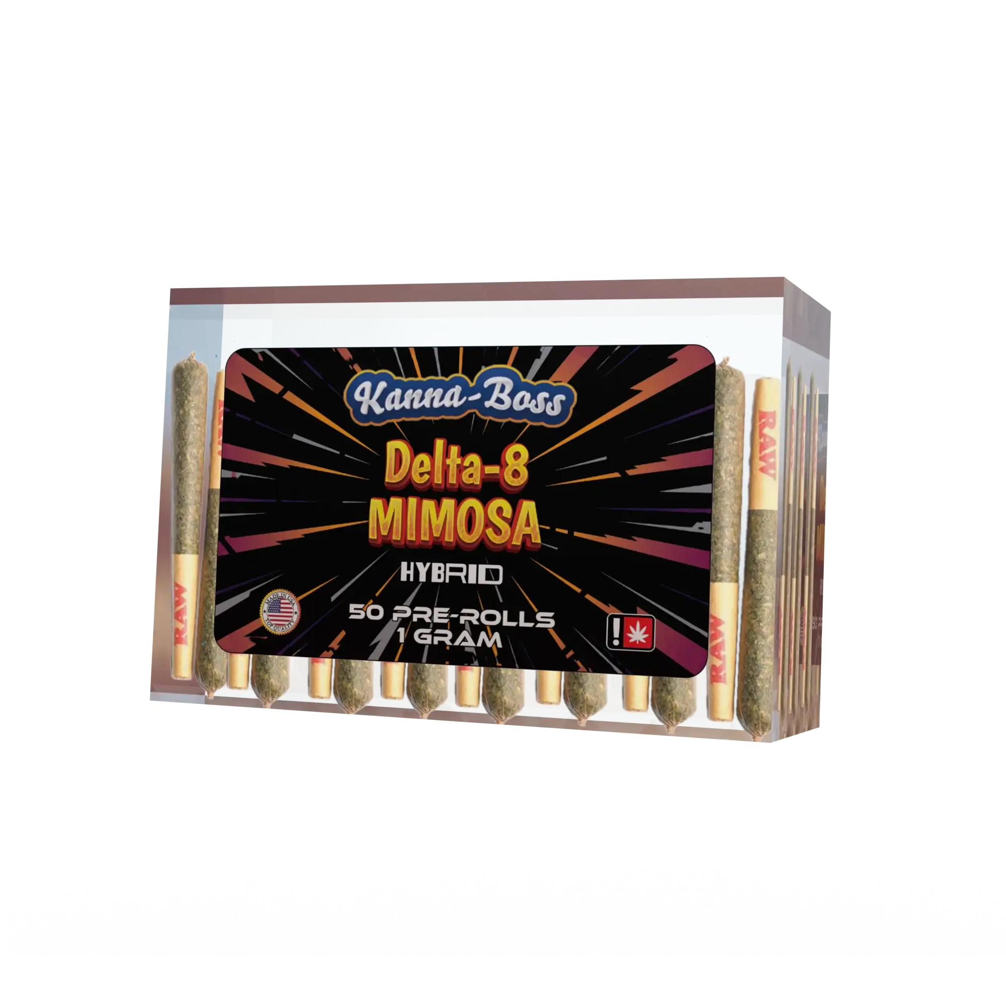 KANNA-BOSS DELTA 8 50CT PRE ROLLS - MIMOSA - DELTA