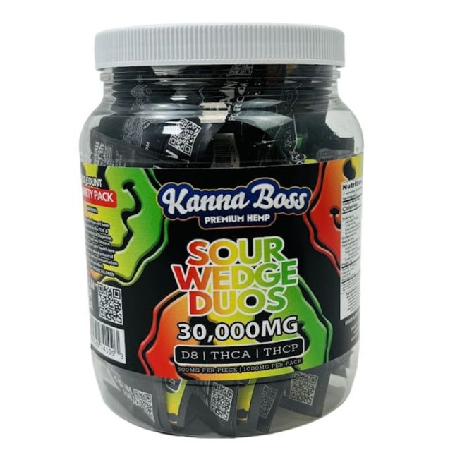 KANNA BOSS SOUR WEDGE DUOS (D9 | THCA | THC-P) 30,000MG GUMMIES 30CT JAR