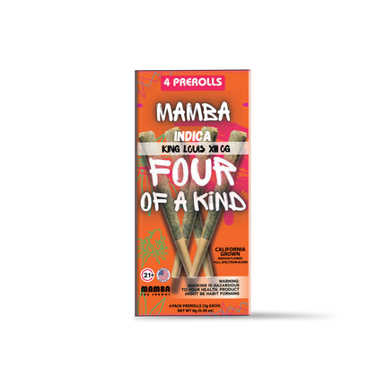 MAMBA FOUR OF A KIND 2G THC-A PRE ROLLS (4CT/PACK, 8G/PACK)