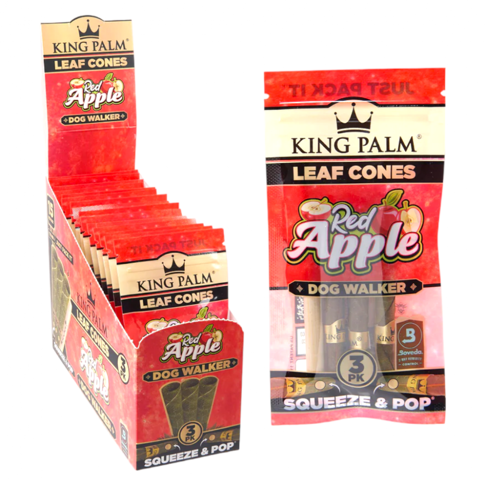KING PALM CONES 1 1/4 SIZE 3PK 15CT - RED APPLE - DOGWALKER