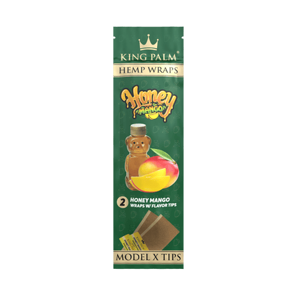 KING PALM HEMP WRAPS 2CT/PACK 15PACK/DISPLAY - HONEY MANGO -