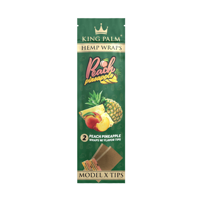 KING PALM HEMP WRAPS 2CT/PACK 15PACK/DISPLAY - PEACH