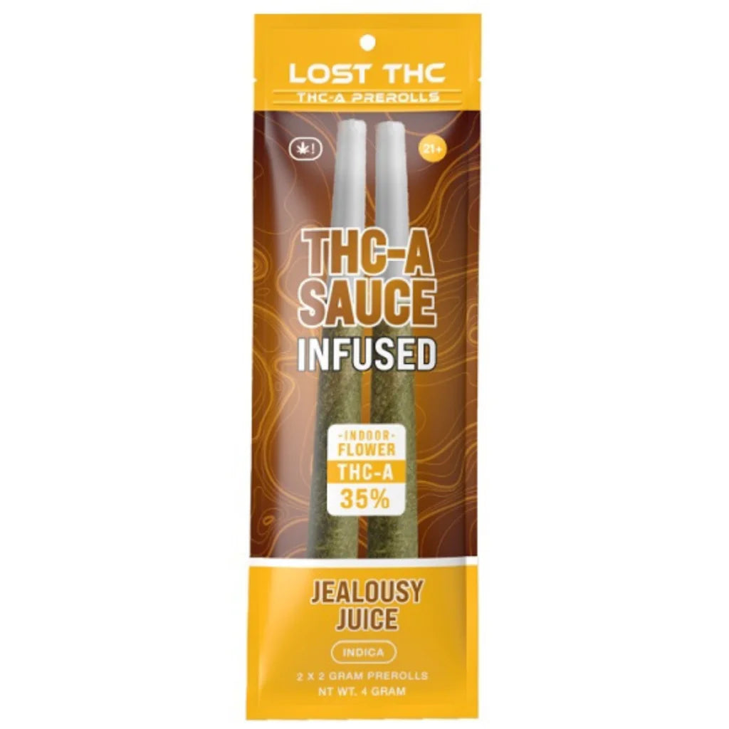 LOST THC THC-A SAUCE INFUSED PREROLLS 2 X 2 GRAMS EACH / PACK