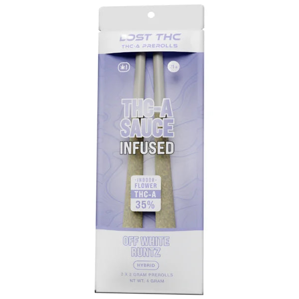 LOST THC THC-A SAUCE INFUSED PREROLLS 2 X 2 GRAMS EACH / PACK