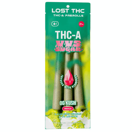 LOST THC V3 THC-A VVS SUGAR 5G PRE ROLLS (1.65G X 3CT)