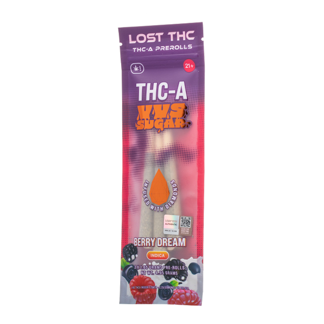 LOST THC V3 THC-A VVS SUGAR 5G PRE ROLLS (1.65G X 3CT)