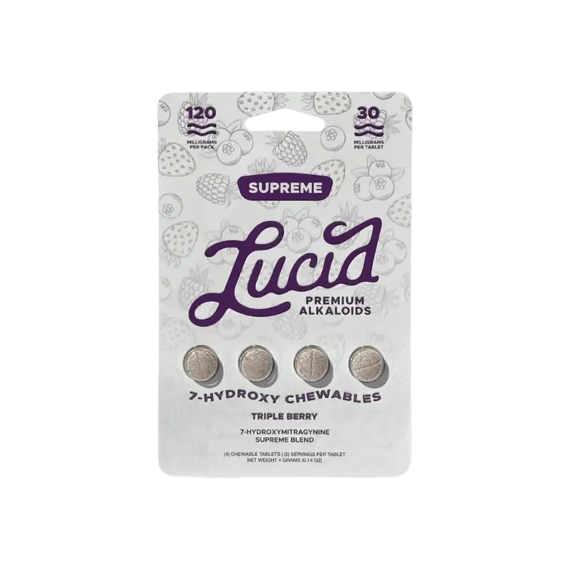 LUCID PREMIUM ALKALOIDS 7-HYDROXY CHEWABLE TABS 30MG/TAB (4CT/PACK) SUPREME BLEND