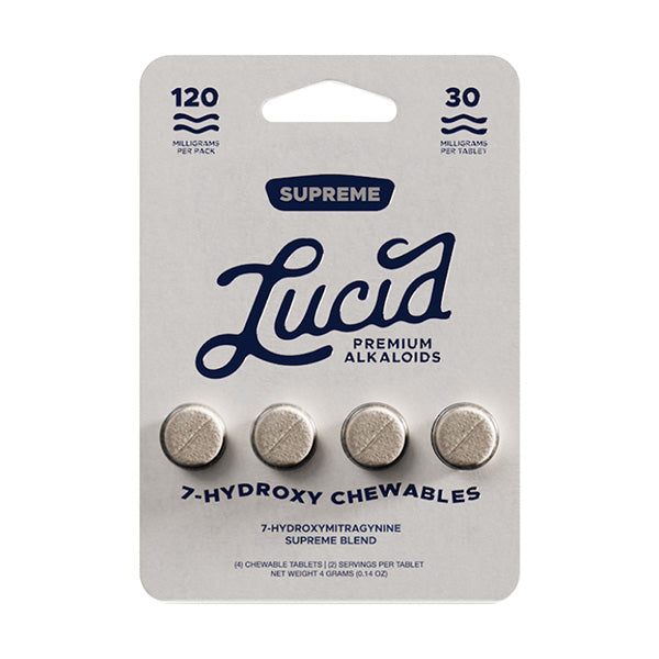 LUCID PREMIUM ALKALOIDS 7-HYDROXY CHEWABLE TABS 30MG/TAB (4CT/PACK) SUPREME BLEND