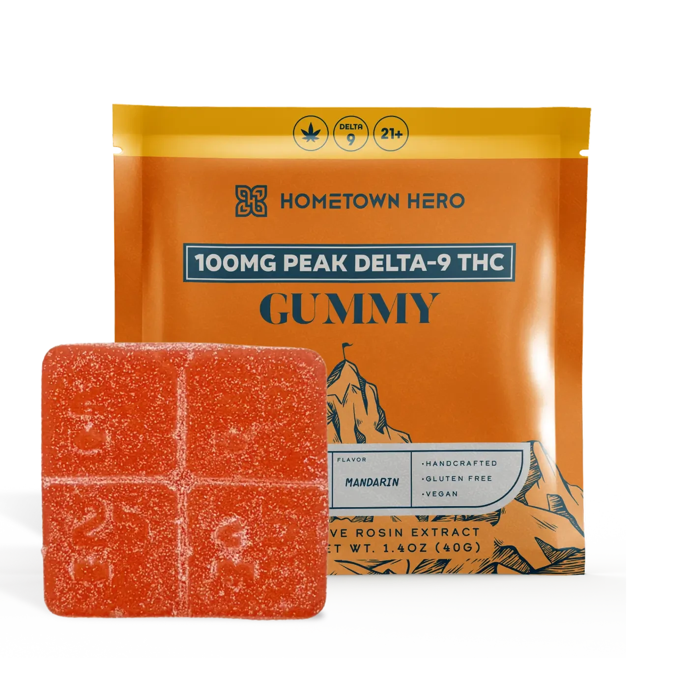 HOMETOWN HERO 100MG PEAK D9 LIVE ROSIN GUMMY