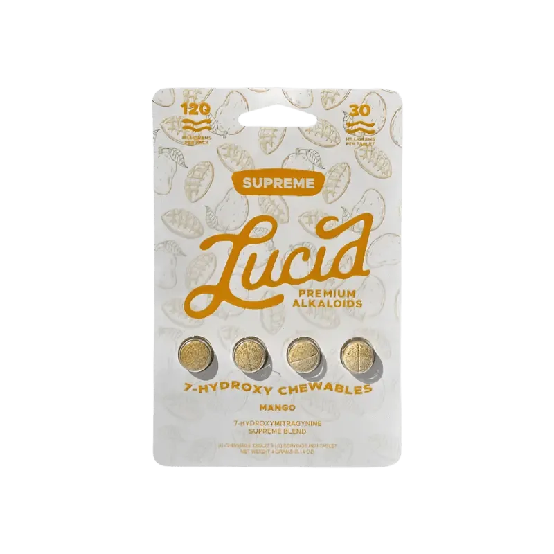 LUCID PREMIUM ALKALOIDS 7-HYDROXY CHEWABLE TABS 30MG/TAB (4CT/PACK) SUPREME BLEND