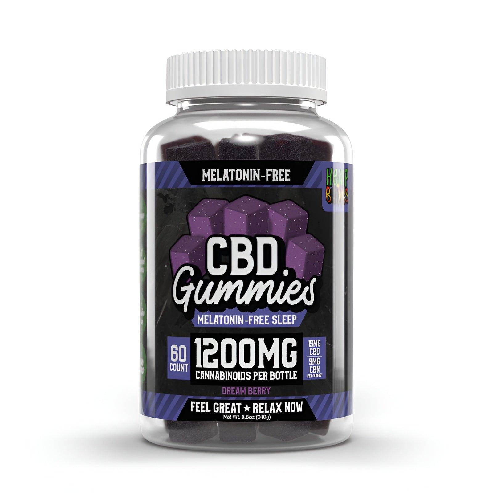 HEMP BOMBS 1200MG CBD MELATONIN-FREE SLEEP GUMMIES (60CT JAR) | DREAM BERRY