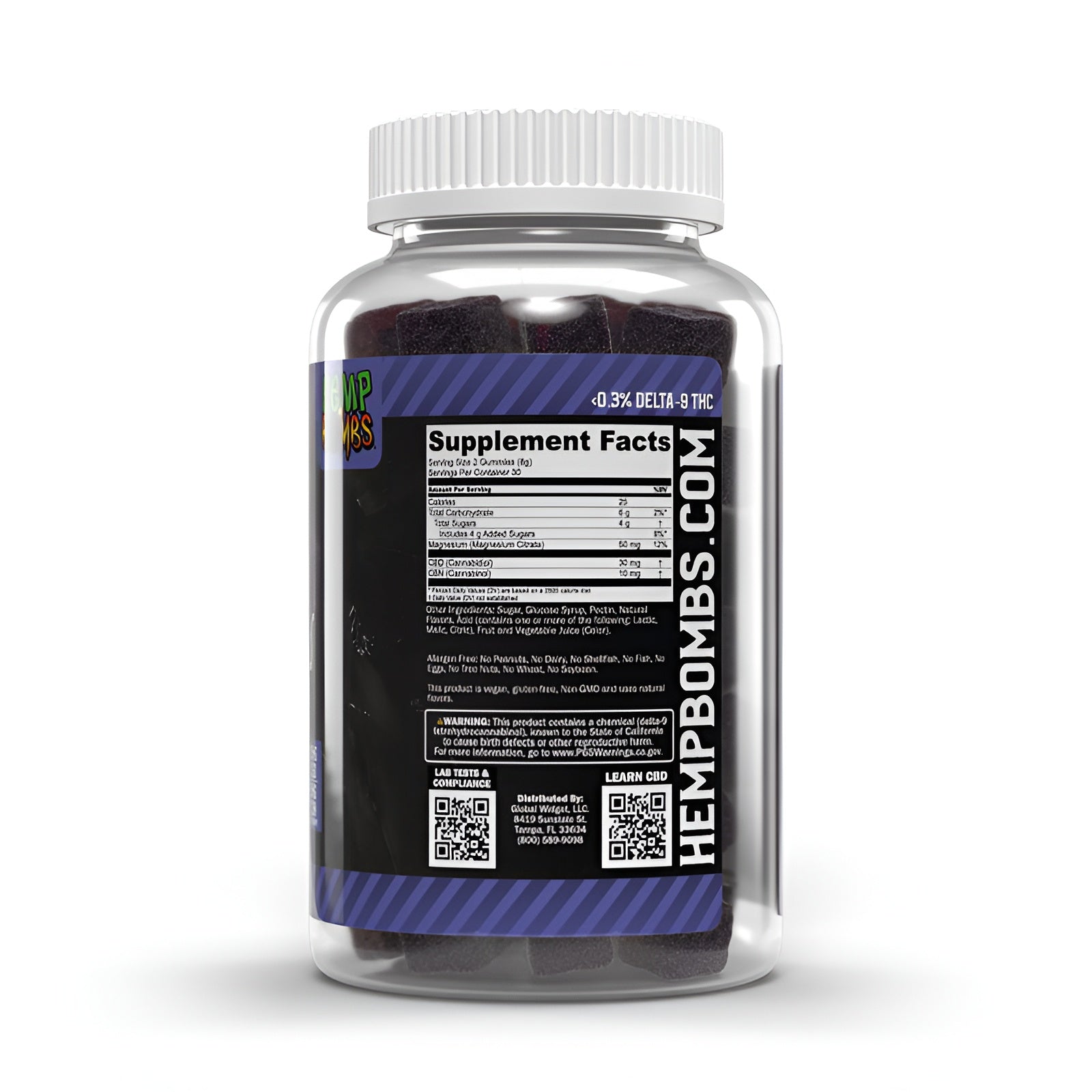HEMP BOMBS 1200MG CBD MELATONIN-FREE SLEEP GUMMIES (60CT JAR) | DREAM BERRY