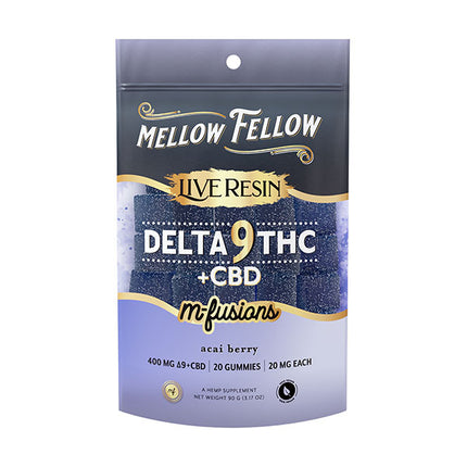 MELLOW FELLOW M-FUSION 20MG D9 LIVE RESIN GUMMIES (20CT BAG)