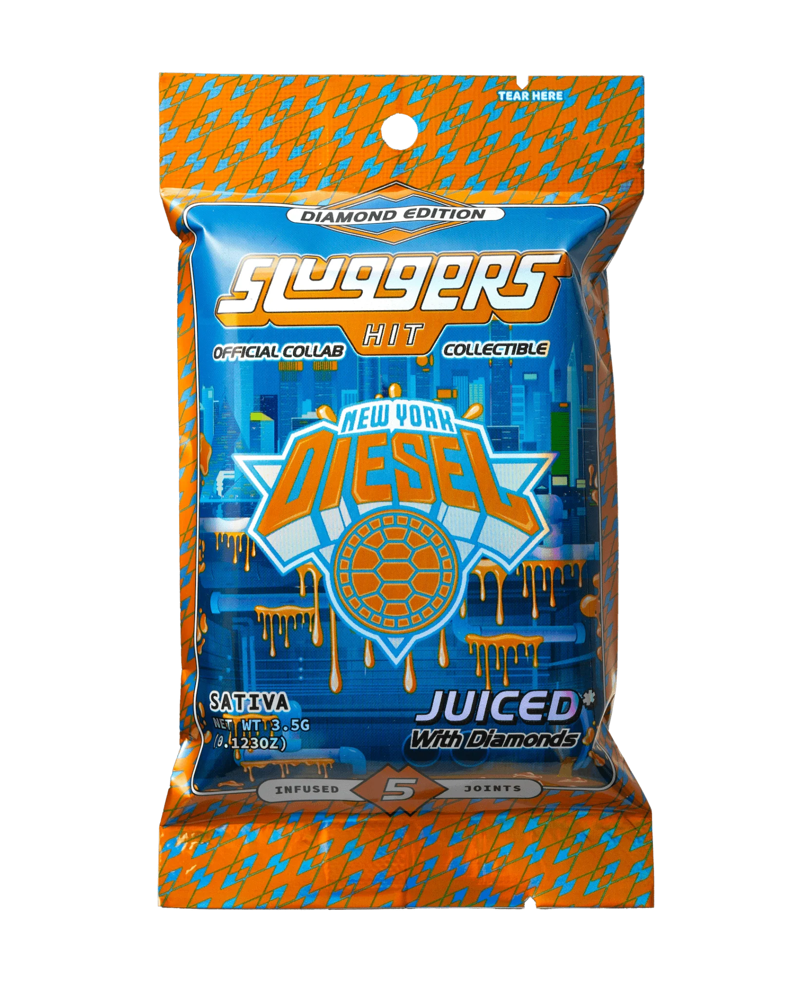 SLUGGERS 0.7G THC-A DIAMOND JUICED PRE ROLL COLLECTIBLES (5CT/PK)