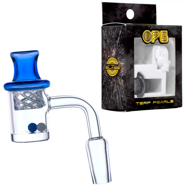 ON POINT GLASS 25MM FLAT BOTTOM 4MM W/ DIRECTIONAL CARB CAB & 2 MARBLE 6MM BANGER SET