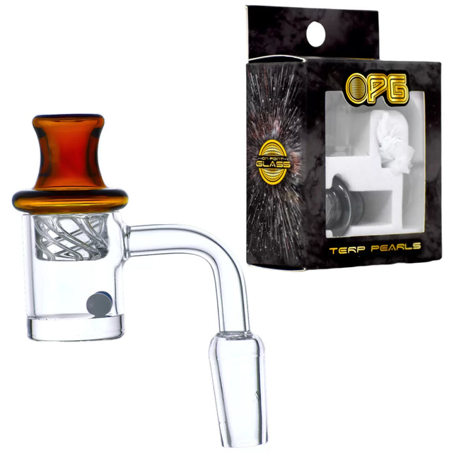 ON POINT GLASS 25MM FLAT BOTTOM 4MM W/ DIRECTIONAL CARB CAB & 2 MARBLE 6MM BANGER SET