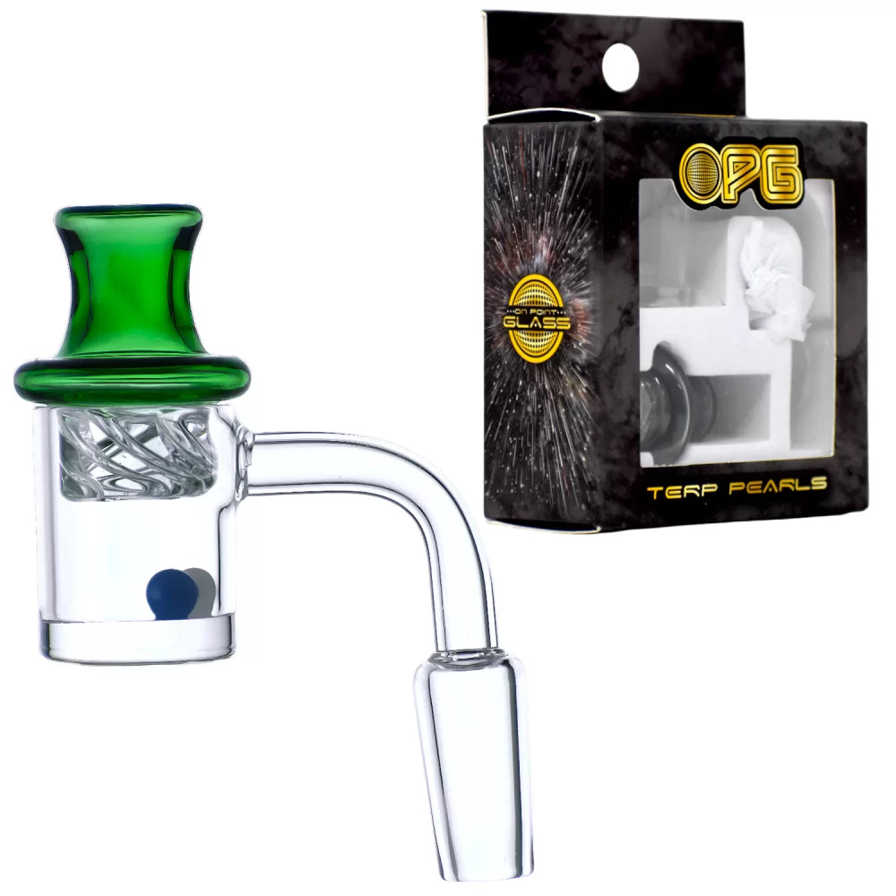 ON POINT GLASS 25MM FLAT BOTTOM 4MM W/ DIRECTIONAL CARB CAB & 2 MARBLE 6MM BANGER SET
