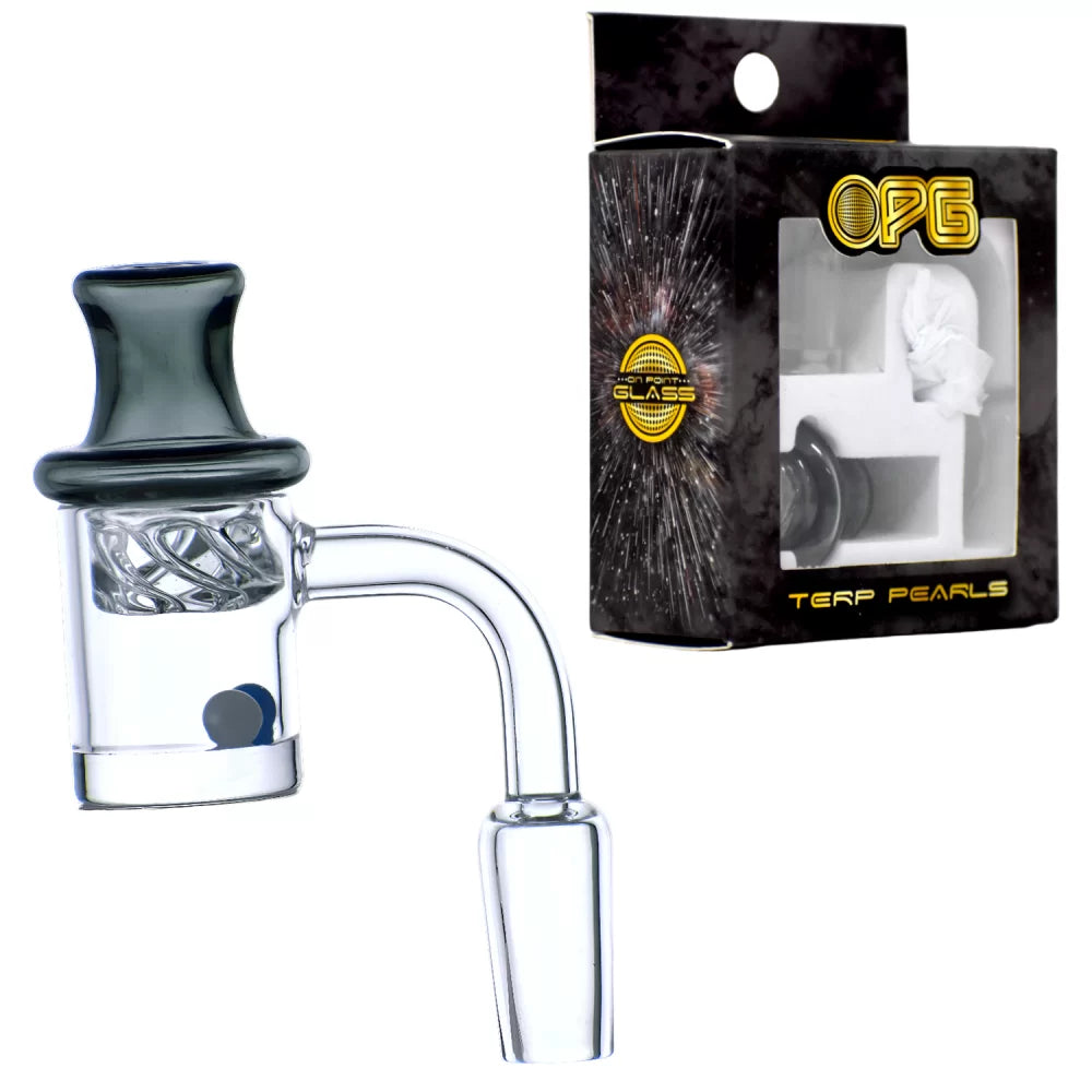 ON POINT GLASS 25MM FLAT BOTTOM 4MM W/ DIRECTIONAL CARB CAB & 2 MARBLE 6MM BANGER SET