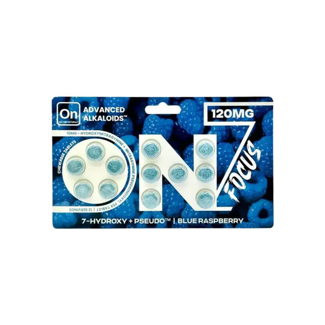 ON7 7-HYDROXY + PSEUDO 120MG TABLETS (12CT PACK) | BLUE RASPBERRY