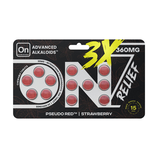 ON7 3X PSEUDO RED 360MG TABLETS (12CT PACK) | STRAWBERRY